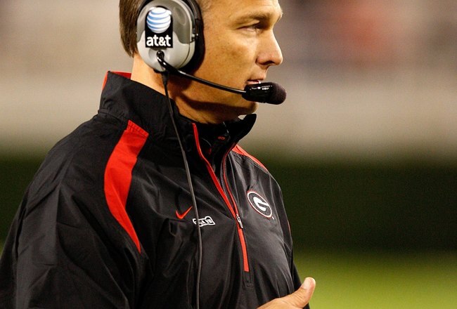 ATHENS, GA - NOVEMBER 21:  Head coach Mark Richt of the Georgia Bulldogs against the Kentucky Wildcats at Sanford Stadium on November 21, 2009 in Athens, Georgia.  (Photo by Kevin C. Cox/Getty Images)