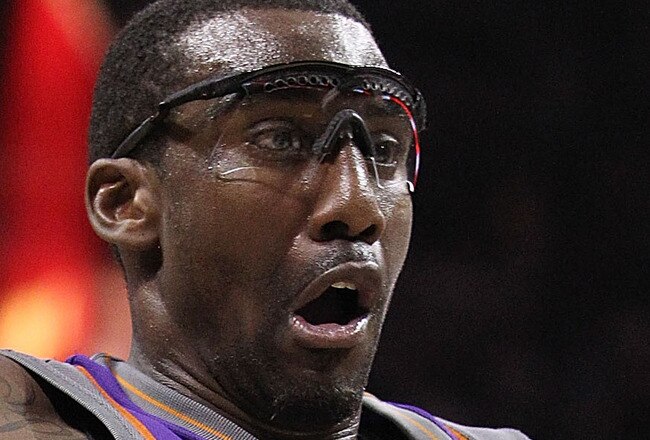 SAN ANTONIO - MAY 09:  Forward Amar'e Stoudemire #1 of the Phoenix Suns takes a shot against the San Antonio Spurs in Game Four of the Western Conference Semifinals during the 2010 NBA Playoffs at AT&T Center on May 9, 2010 in San Antonio, Texas. NOTE TO USER: User expressly acknowledges and agrees that, by downloading and or using this photograph, User is consenting to the terms and conditions of the Getty Images License Agreement.  (Photo by Ronald Martinez/Getty Images)