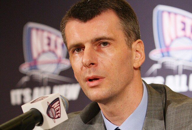 NEW YORK - MAY 19:  New Jersey Nets Owner Mikhail Prokhorov addresses the media during a press conference at the Four Seasons Hotel on May 19, 2010 in New York City.  (Photo by Mike Stobe/Getty Images)