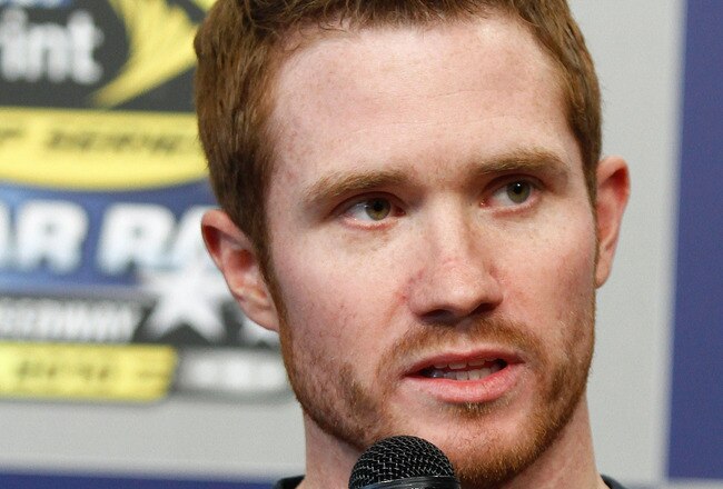 CONCORD, NC - MAY 21:  Brian Vickers, driver of the #83 Red Bull Toyota, speaks to the media during a press conference at Charlotte Motor Speedway on May 21, 2010 in Concord, North Carolina. Vickers will miss the remainder of the NASCAR season because of blood clots in his lungs.  (Photo by Jason Smith/Getty Images for NASCAR)