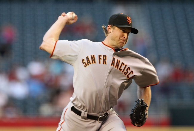PHOENIX - MAY 19:  Starting pitcher Todd Wellemeyer #37 of the San Francisco Giants pitches against the Arizona Diamondbacks during the Major League Baseball game at Chase Field on May 19, 2010 in Phoenix, Arizona. The Diamondbacks defeated the Giants 13-1.  (Photo by Christian Petersen/Getty Images)