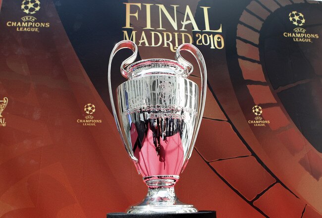 MADRID, SPAIN - APRIL 16: The UEFA Champions League Cup during the UEFA Champions League trophy handover ceremony at Palacio de Cibeles on April 16, 2010 in Madrid, Spain. (Photo by Angel Martinez/Getty Images)