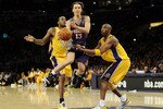 LOS ANGELES, CA - MAY 17:  Guard Steve Nash #13 of the Phoenix Suns looks to shoot the ball as guard Kobe Bryant #24 of the Los Angeles Lakers defends in Game One of the Western Conference Finals during the 2010 NBA Playoffs at Staples Center on May 17, 2010 in Los Angeles, California.  NOTE TO USER: User expressly acknowledges and agrees that, by downloading and/or using this Photograph, user is consenting to the terms and conditions of the Getty Images License Agreement.  (Photo by Harry How/Getty Images)