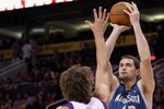 PHOENIX - MARCH 16:  Kevin Love #42 of the Minnesota Timberwolves puts up a shot during the NBA game against the Phoenix Suns at US Airways Center on March 16, 2010 in Phoenix, Arizona. The Suns defeated the Timberwolves 152-114.  NOTE TO USER: User expressly acknowledges and agrees that, by downloading and or using this photograph, User is consenting to the terms and conditions of the Getty Images License Agreement.  (Photo by Christian Petersen/Getty Images)