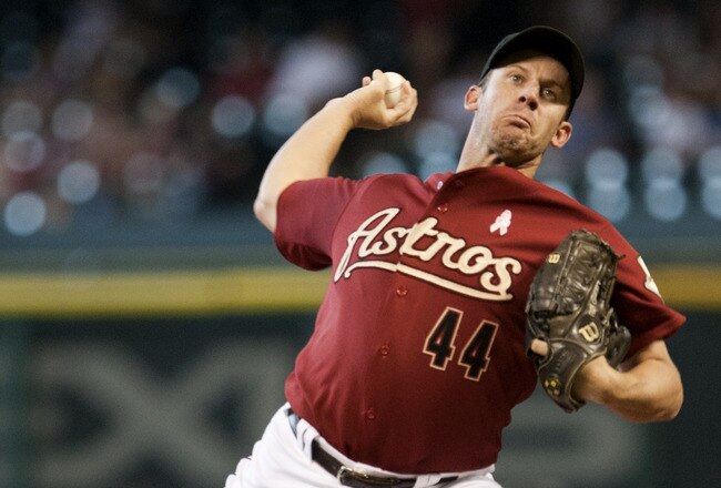 HOUSTON - MAY 09:  Pitcher Roy Oswalt #44 of the Houston Astros throws against the San Diego Padres at Minute Maid Park on May 9, 2010 in Houston, Texas.  (Photo by Bob Levey/Getty Images)