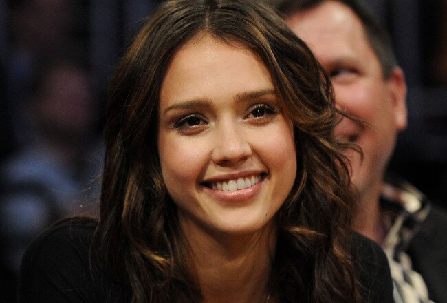 LOS ANGELES, CA - MAY 17:  Actress Jessica Alba watches the Los Angeles Lakers play the Phoenix Suns in Game One of the Western Conference Finals during the 2010 NBA Playoffs at Staples Center on May 17, 2010 in Los Angeles, California. NOTE TO USER: User expressly acknowledges and agrees that, by downloading and/or using this Photograph, user is consenting to the terms and conditions of the Getty Images License Agreement.  (Photo by Harry How/Getty Images)