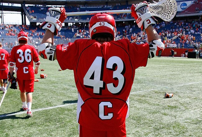 FOXBOROUGH, MA - MAY 25: Chip Daugherty #43 the Cornell Big Red leaves the field after losing,10-9, in overtime against the Syracuse Orange for NCAA Division I Lacrosse Championship at Gillette Stadium May 25, 2009 in Foxborough, Massachusetts.  (Photo by Jim Rogash/Getty Images)