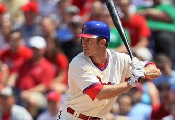 PHILADELPHIA - MAY 06: Chase Utley #26 of the Philadelphia Phillies bats against the St. Louis Cardinals at Citizens Bank Park on May 6, 2010 in Philadelphia, Pennsylvania. The Phillies defeated the Cardinals 7-2. (Photo by Jim McIsaac/Getty Images)