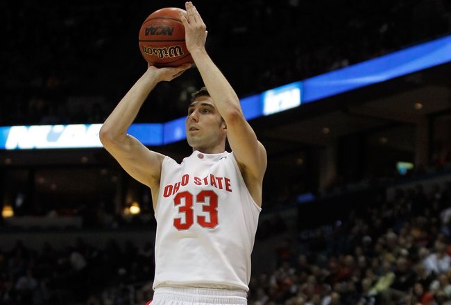 MILWAUKEE - MARCH 21:  Jon Diebler #33 of the Ohio State Buckeyes shoots the ball while taking on the Georgia Tech Yellow Jackets during the second round of the 2010 NCAA men's basketball tournament at the Bradley Center on March 21, 2010 in Milwaukee, Wisconsin.  (Photo by Jonathan Daniel/Getty Images)