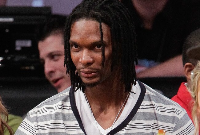 LOS ANGELES, CA - MAY 04:  Chris Bosh (R) attends a game between the Utah Jazz and the Los Angeles Lakers at Staples Center on May 4, 2010 in Los Angeles, California.  (Photo by Noel Vasquez/Getty Images)