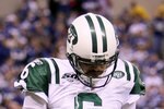 INDIANAPOLIS - JANUARY 24:  Quarterback Mark Sanchez #6 of the New York Jets reacts in the second half against the Indianapolis Colts during the AFC Championship Game at Lucas Oil Stadium on January 24, 2010 in Indianapolis, Indiana. The Colts defeated the Jets 30-17.  (Photo by Andy Lyons/Getty Images)