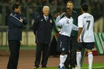 MINSK, BELARUS - OCTOBER 15:  Theo Walcott of England is substituted for Shaun Wright-Phillips as Fabio Capello looks on during the FIFA2010 World Cup Qualifying match between Belarus and England at the Dinamo Stadium on October 15, 2008 in Minsk, Belarus.  (Photo by Alex Livesey/Getty Images)