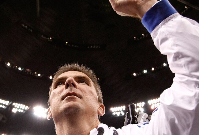 NEW ORLEANS - JANUARY 01:  Head coach Urban Meyer of the Florida Gators celebrates after defeating the Cincinnati Bearcats 24-51 during the Allstate Sugar Bowl at the Louisana Superdome on January 1, 2010 in New Orleans, Louisiana.  (Photo by Kevin C. Cox/Getty Images)