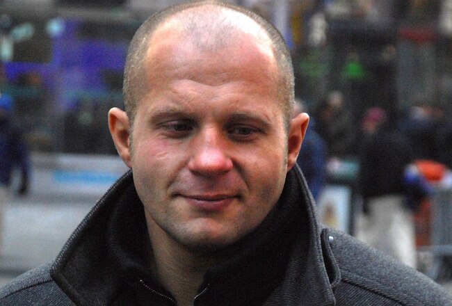 NEW YORK - JANUARY 20:  Fedor Vladimirovich Emelianenko, heavyweight mixed martial artist and current World Alliance of Mixed Martial Arts heavyweight champion rings the NASDAQ opening bell at NASDAQ in Times Square on January 20, 2009 in New York City.  (Photo by Joe Corrigan/Getty Images)