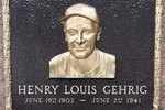NEW YORK - MAY 02:  The plaque of Lou Gehrig is seen in Monument Park at Yankee Stadium prior to game between the New York Yankees and the Chicago White Sox on May 2, 2010 in the Bronx borough of New York City. The Yankees defeated the White Sox 12-3.  (Photo by Jim McIsaac/Getty Images)