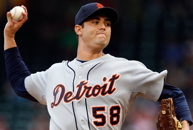 ARLINGTON, TX - JULY 27:  Pitcher Armando Galarraga #58 of the Detroit Tigers throws against the Texas Rangers on July 27, 2009 at Rangers Ballpark in Arlington, Texas.  (Photo by Ronald Martinez/Getty Images)