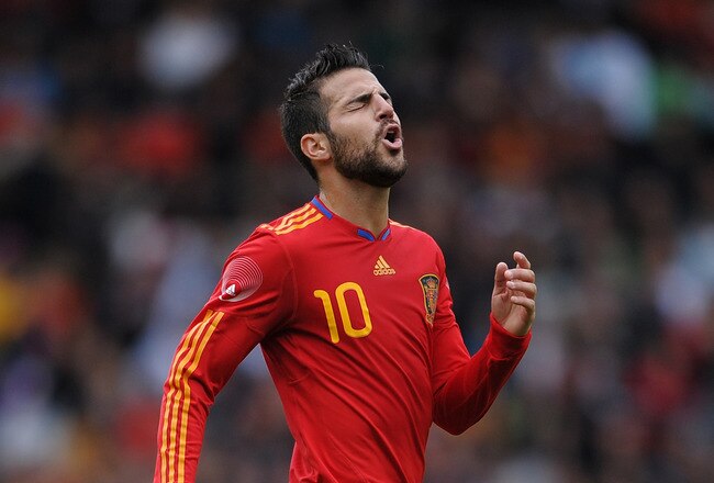 INNSBRUCK, AUSTRIA - JUNE 03:  Cesc Fabregas of Spain reacts during the International Friendly match between Spain and South Korea at Stadion Tivoli Neu on June 3, 2010 in Innsbruck, Austria.  (Photo by Jasper Juinen/Getty Images)