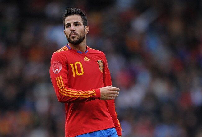 INNSBRUCK, AUSTRIA - JUNE 03:  Cesc Fabregas of Spain looks on during the International Friendly match between Spain and South Korea at Stadion Tivoli Neu on June 3, 2010 in Innsbruck, Austria.  (Photo by Jasper Juinen/Getty Images)