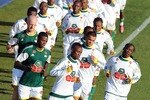 JOHANNESBURG, SOUTH AFRICA - JUNE 07: Players of South Africa warm up during the South African National football team training session at Sturrock Park on June 07, 2010 in Johannesburg, South Africa. (Photo by Lefty Shivambu/Gallo Images/Getty Images)