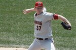 ALTOONA, PA - APRIL 11:  Stephen Strasburg #37 of the Harrisburg Senators pitches against the Altoona Curve in his minor league debut during the game on April 11, 2010 at Blair County Ballpark in Altoona, Pennsylvania.  (Photo by Jared Wickerham/Getty Images)