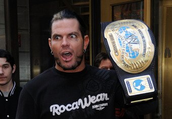 NEW YORK - DECEMBER 18:  Wrestler Jeff Hardy arrives at the WWE and USA Network help U.S Marine Corp Toys for Tots Foundation event at the NBC Experience store on December 18, 2007 in New York City.  (Photo by Bryan Bedder/Getty Images)
