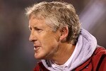 SAN FRANCISCO - DECEMBER 26: Head coach Pete Carroll of the USC Trojans celebrates against the Boston College Eagles during the 2009 Emerald Bowl at AT&T Park on December 26, 2009 in San Francisco, California. (Photo by Jed Jacobsohn/Getty Images)
