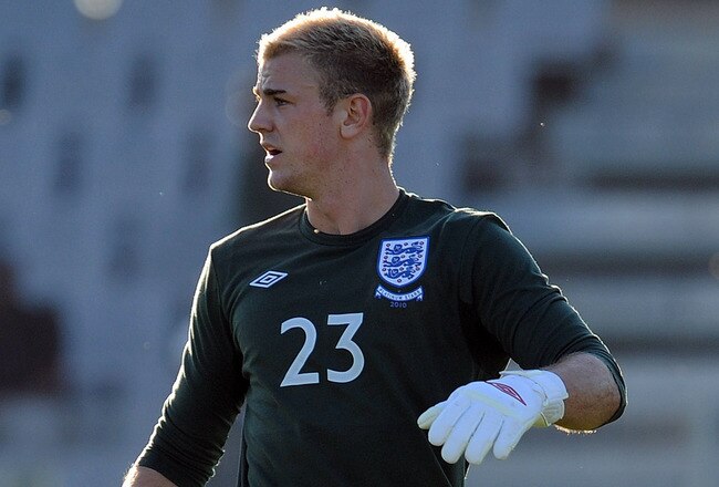 MORULENG, SOUTH AFRICA - JUNE 07: Joe Hart of England looks on during the England v Platinum Stars Friendly match at the Moruleng Stadium on June 7, 2010 in Moruleng, South Africa.  (Photo by Michael Regan/Getty Images)