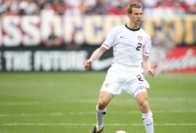 PHILADELPHIA - MAY 29 : Jonathan Spector #2 of the United States during a pre-World Cup warm-up match against Turkey at Lincoln Financial Field on May 29, 2010 in Philadelphia, Pennsylvania. (Photo by Hunter Martin/Getty Images)