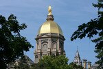 SOUTH BEND, IN - SEPTEMBER 19: A general view of the 'Golden Dome' on the campus of Notre Dame University before a game between the Notre Dame Fighting Irish and the Michigan State Spartans on September 19, 2009 at Notre Dame Stadium in South Bend, Indiana. (Photo by Jonathan Daniel/Getty Images)