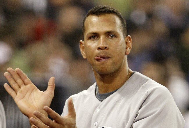 TORONTO - JUNE 6: Alex Rodriguez #19 of the New York Yankees celebrates run at the Rogers Centre against the Toronto Blue Jays June 6, 2010 in Toronto, Ontario, Canada. (Photo by Abelimages/Getty Images)