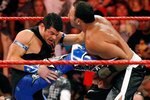 LAS VEGAS - AUGUST 24:  Wrestlers Evan Bourne (L) kicks Chavo Guerrero during the WWE Monday Night Raw show at the Thomas & Mack Center August 24, 2009 in Las Vegas, Nevada.  (Photo by Ethan Miller/Getty Images)