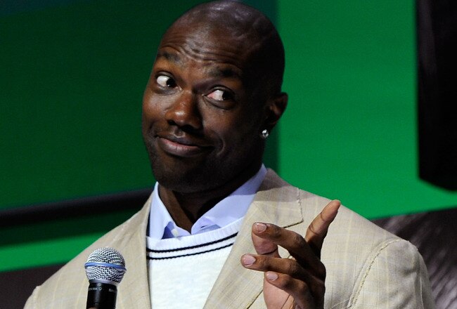 NEW YORK - APRIL 20:  Terrell Owens speaks onstage during the Vh1 Upfront 2010 at Pier 59 Studios on April 20, 2010 in New York City.  (Photo by Larry Busacca/Getty Images)