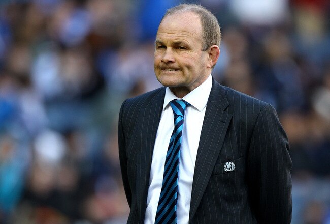 EDINBURGH, SCOTLAND - MARCH 13:  Andy Robinson coach of Scotland grimaces before the RBS Six Nations match between Scotland and England at Murrayfield Stadium on March 13, 2010 in Edinburgh, Scotland.  (Photo by Jeff J Mitchell/Getty Images)