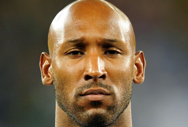 CAPE TOWN, SOUTH AFRICA - JUNE 11:  Nicolas Anelka of France ahead of the 2010 FIFA World Cup South Africa Group A match between Uruguay and France at Green Point Stadium on June 11, 2010 in Cape Town, South Africa.  (Photo by Jamie McDonald/Getty Images)