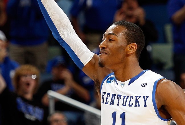NEW ORLEANS - MARCH 20:  John Wall #11 of the Kentucky Wildcats during the game against the Wake Forest Demon Deacons during the second round of the 2010 NCAA men's basketball tournament at the New Orleans Arena on March 20, 2010 in New Orleans, Louisiana.  (Photo by Chris Graythen/Getty Images)