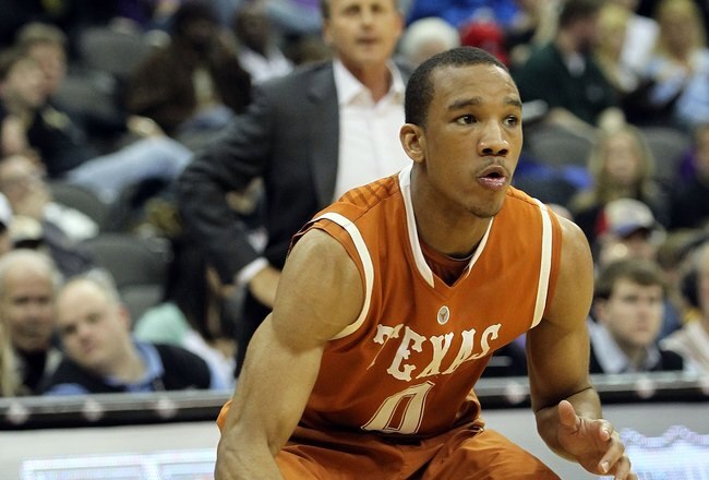 KANSAS CITY, MO - MARCH 11:  Avery Bradley #0 of the Texas Longhorns moves the ball while taking on the Baylor Bears during the quarterfinals of the 2010 Phillips 66 Big 12 Men's Basketball Tournament at the Sprint Center on March 11, 2010 in Kansas City, Missouri.  (Photo by Jamie Squire/Getty Images)