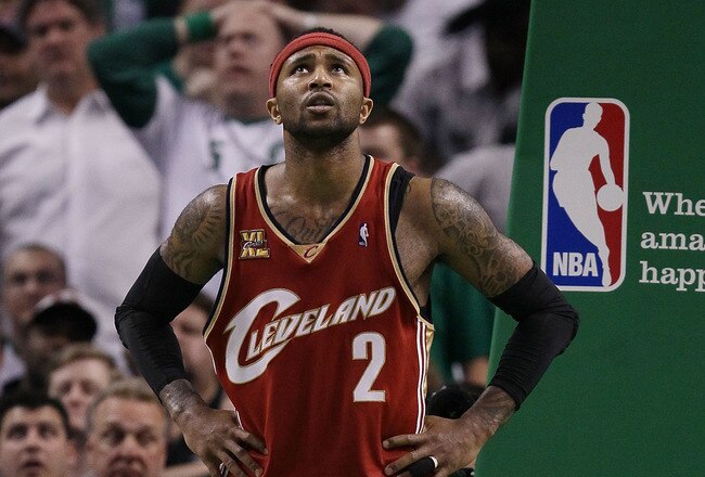 BOSTON - MAY 13:  Mo Williams #2 of the Cleveland Cavaliers reacts after he is called for a foul in the fourth quarter against the Boston Celtics during Game Six of the Eastern Conference Semifinals of the 2010 NBA playoffs at TD Garden on May 13, 2010 in Boston, Massachusetts. The Celtics defeated the Cavaliers 94-85.  NOTE TO USER: User Expressly Acknowledges and agrees that, by downloading and or using this photograph, User is consenting to the terms and conditions of the Getty Images License Agreement.  (Photo by Elsa/Getty Images)
