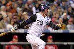 DENVER - MAY 10:  First baseman Jason Giambi #23 of the Colorado Rockies takes an at bat against the Philadelphia Phillies at Coors Field on May 10, 2010 in Denver, Colorado. The Phillies defeated the Rockies 9-5.  (Photo by Doug Pensinger/Getty Images)