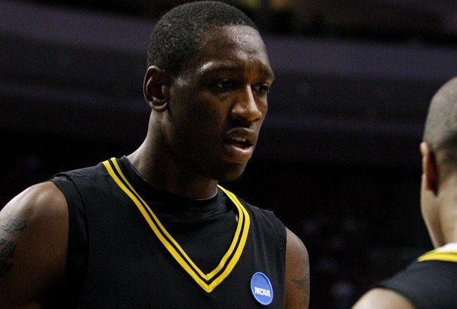 PHILADELPHIA - MARCH 19:  Larry Sanders #1 of the VCU Rams reacts during the game against the UCLA Bruins during the first round of the NCAA Division I Men's Basketball Tournament at the Wachovia Center on March 19, 2009 in Philadelphia, Pennsylvania.  (Photo by Jim McIsaac/Getty Images)