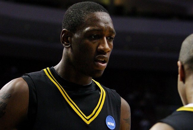PHILADELPHIA - MARCH 19:  Larry Sanders #1 of the VCU Rams reacts during the game against the UCLA Bruins during the first round of the NCAA Division I Men's Basketball Tournament at the Wachovia Center on March 19, 2009 in Philadelphia, Pennsylvania.  (Photo by Jim McIsaac/Getty Images)