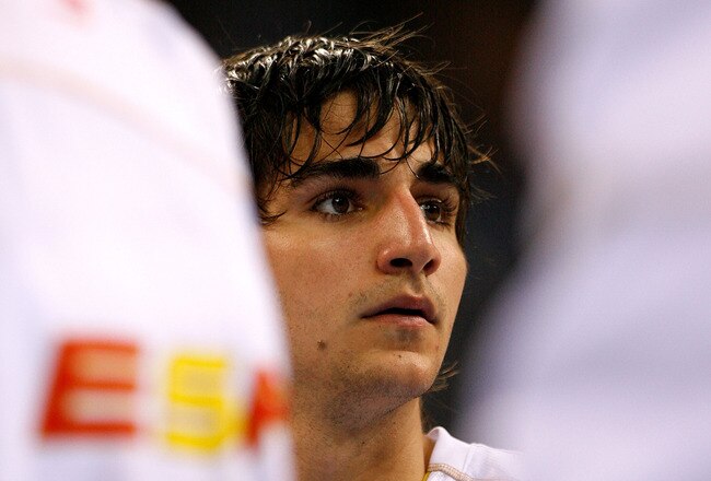 BEIJING - AUGUST 24:  Ricky Rubio #6 of Spain looks across the court in the gold medal game against the United States during Day 16 of the Beijing 2008 Olympic Games at the Beijing Olympic Basketball Gymnasium on August 24, 2008 in Beijing, China.  (Photo by Harry How/Getty Images)