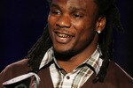 FT. LAUDERDALE, FL - FEBRUARY 03:  Chris Johnson of the Tennessee Titans accepts his ground award during the FedEx Air & Ground NFL Players of the Year Press Conference on February 3, 2010 at the Ft. Lauderdale Convention Center in Ft. Lauderdale, Florida.  (Photo by Elsa/Getty Images)