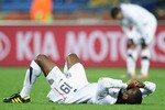 RUSTENBURG, SOUTH AFRICA - JUNE 26:  Maurice Edu of the United States shows his dejection after defeat to Ghana during the 2010 FIFA World Cup South Africa Round of Sixteen match between USA and Ghana at Royal Bafokeng Stadium on June 26, 2010 in Rustenburg, South Africa.  (Photo by Stuart Franklin/Getty Images)