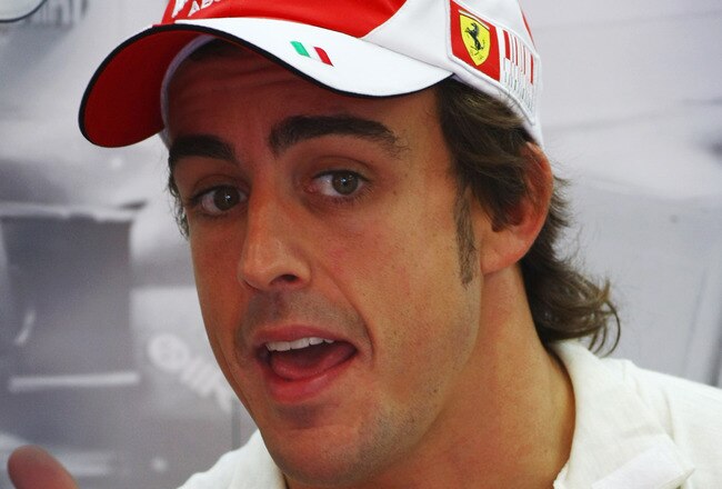VALENCIA, SPAIN - JUNE 26:  Fernando Alonso of Spain and Ferrari prepares to drive during the final practice session prior to qualifying for the European Formula One Grand Prix at the Valencia Street Circuit on July 26, 2010, in Valencia, Spain.  (Photo by Andrew Hone/Getty Images)