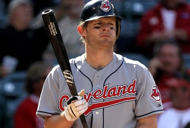 ANAHEIM, CA - APRIL 28:  Austin Kearns #26 of  the Cleveland Indians bats against the Los Angeles Angels of Anaheim on April 28, 2010 at Angel Stadium in Anaheim, California.  (Photo by Stephen Dunn/Getty Images)