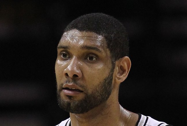 SAN ANTONIO - MAY 09:  Forward Tim Duncan #21 of the San Antonio Spurs in Game Four of the Western Conference Semifinals during the 2010 NBA Playoffs at AT&T Center on May 9, 2010 in San Antonio, Texas. NOTE TO USER: User expressly acknowledges and agrees that, by downloading and or using this photograph, User is consenting to the terms and conditions of the Getty Images License Agreement.  (Photo by Ronald Martinez/Getty Images)