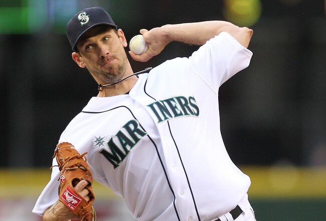 SEATTLE - JUNE 02:  Starting pitcher Cliff Lee #36 of the Seattle Mariners pitches against the Minnesota Twins at Safeco Field on June 2, 2010 in Seattle, Washington. (Photo by Otto Greule Jr/Getty Images)