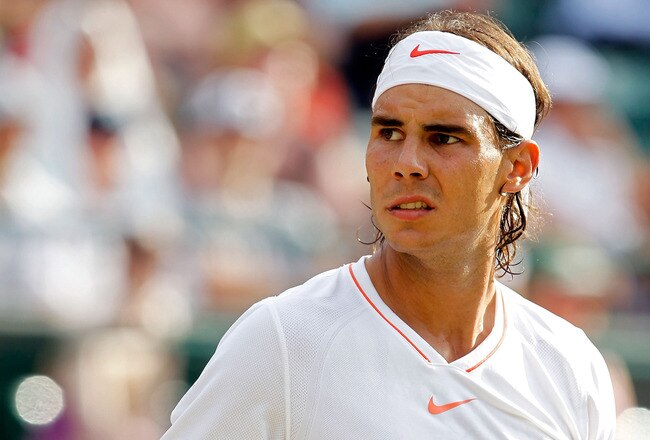 LONDON, ENGLAND - JUNE 30:  Rafael Nadal of Spain in action during his Quarter Final match against Robin Soderling of Sweden on Day Nine of the Wimbledon Lawn Tennis Championships at the All England Lawn Tennis and Croquet Club on June 30, 2010 in London, England.  (Photo by Matthew Stockman/Getty Images)