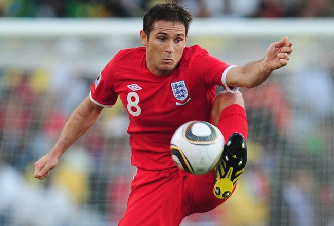 BLOEMFONTEIN, SOUTH AFRICA - JUNE 27: Frank Lampard of England in action during the 2010 FIFA World Cup South Africa Round of Sixteen match between Germany and England at Free State Stadium on June 27, 2010 in Bloemfontein, South Africa.  (Photo by Clive Mason/Getty Images)