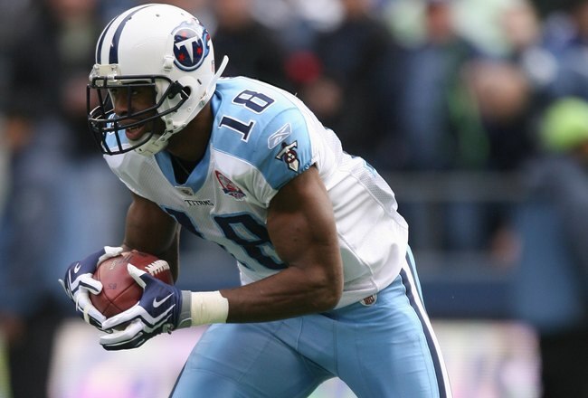 SEATTLE - JANUARY 03:  Kenny Britt #18 of the Tennessee Titans returns a kick during the game against the Seattle Seahawks on January 3, 2010 at Qwest Field in Seattle, Washington. (Photo by Otto Greule Jr/Getty Images)